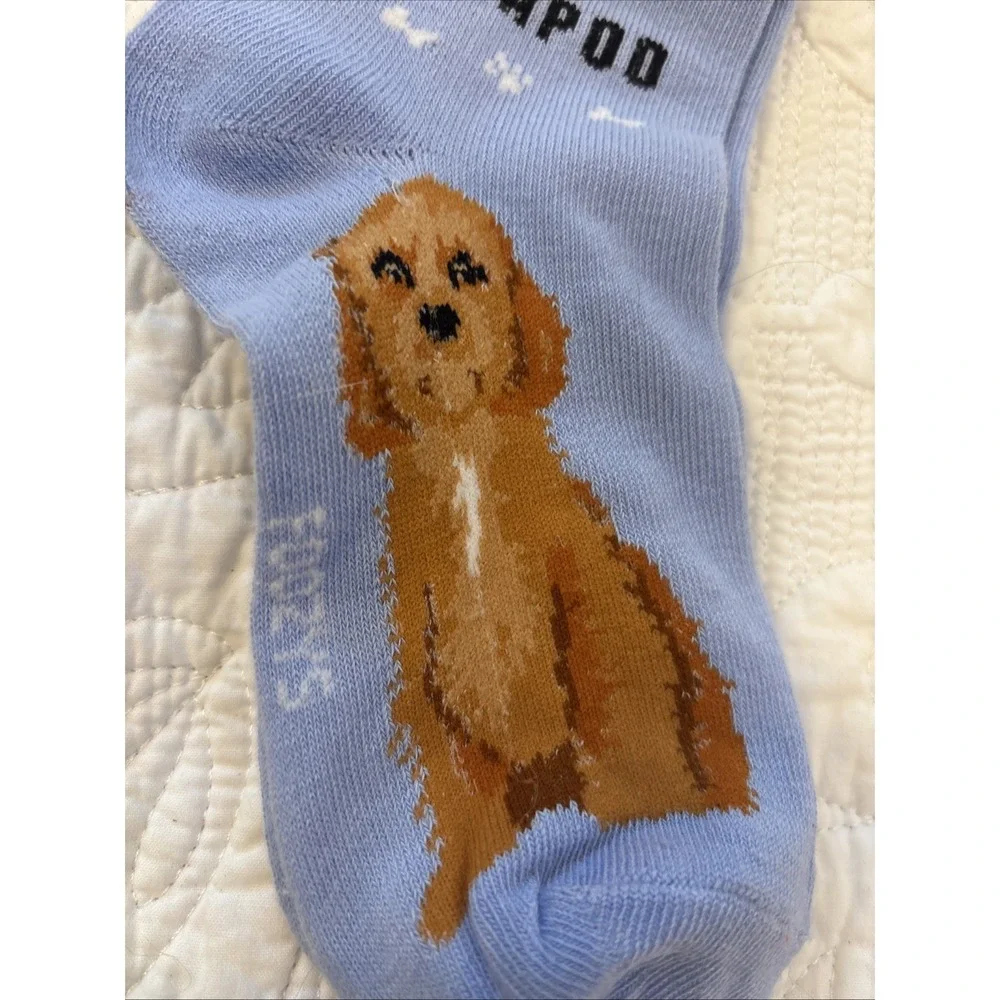Foozy's Canine Collection Cockapoo Socks Women SZ 9-11‎ Blue Polyester Blend New